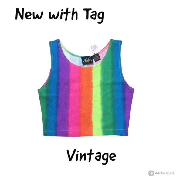 Vintage Tops - Vintage 80's/90's bright striped shirt